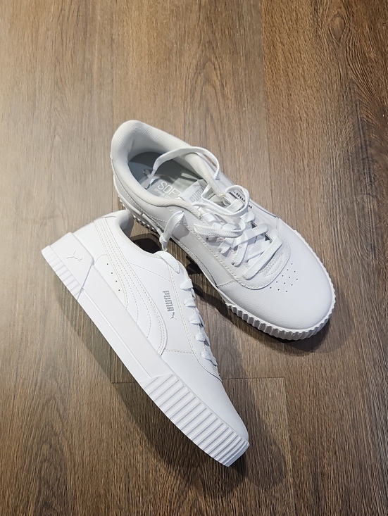 Puma Shoes - Puma Women's All-White Soft-foam  Lace-Up Sneakers NWOT, SZ 10